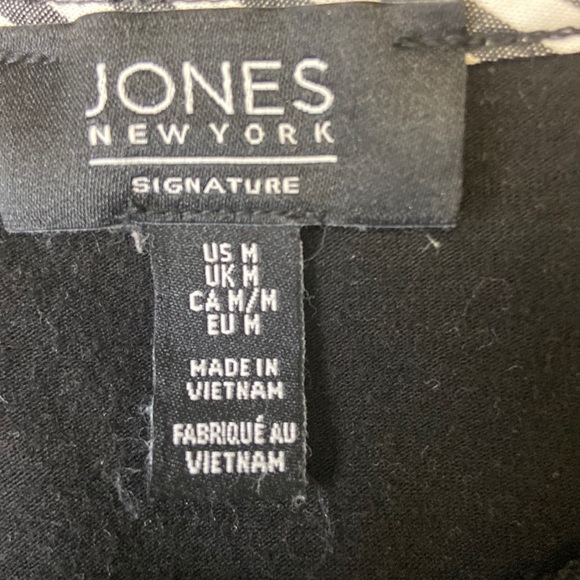 Jones NY black and white top with stripes medium - Picture 2 of 12